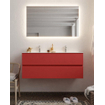 Mondiaz VICA ensemble de meuble de salle de bain - 120cm - meuble sous-vasque fire - 2 tiroirs - lavabo moon double - 2 trous de robinet - miroir LED - version XL 60cm de haut SW1097949