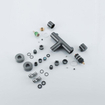 Fortifura Calvi Robinet de baignoire thermostatique avec douchette ronde, support et flexible métal Gunmetal PVD SW811982