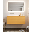 Mondiaz VICA ensemble de meuble de salle de bain - 120cm - meuble sous-vasque ocre 4 tiroirs - lavabo nuage gauche - sans trou de robinet version XL 60cm de haut SW1089654