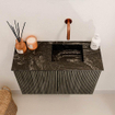 Mondiaz JOYA-DLUX 60cm toiletmeubel - kleur Shadow - Wastafel FAYE positie Rechts Zonder kraangat kleur Lava. SW1422822