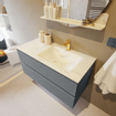 Mondiaz VICA-DLUX ensemble de meuble de salle de bain - 100cm - meuble sous-vasque plata - 2 tiroirs - lavabo encastrée cloud droite - 1 trou de robinet - version haute de 60cm - opalo SW1086638