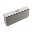 MONDIAZ TURE-DLUX Meuble toilette - 120cm - Smoke - EDEN - vasque Glace - position centrale - 1 trou de robinet SW1103555