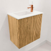 Mondiaz JOYA 40cm meuble de toilette - couleur Chêne - Vasque FAYE position Gauche 1 trou de robinet couleur Talc. SW1421089