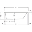Duravit No.1 baignoire encastrée 160x85/58cm acrylique Blanc SW723796