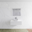 Mondiaz Lagom Meuble salle de bains 90x30.9x45cm Solid Surface Talc 1 tiroir avec lavabo BINX vasque à poser Centre 1 trou de robinet SW409062