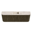 Mondiaz JOYA-DLUX Meuble de salle de bains - 123,2cm - arrondi gauche et droite couleur Shadow - Vasque FAYE position Milieu 1 trou de robinet couleur Nata SW1425009