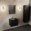Mondiaz AIVY Ensemble de meuble - 60x45x50cm - 1 trou de robinet - 1 vasque Urban Solid surface - Centre - 2 tiroirs - avec miroir - MDF Urban SW892281