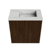 Mondiaz JOYA-DLUX 40cm toiletmeubel - kleur Walnut - Wastafel FAYE positie Rechts 1 kraangat kleur Opalo. SW1422535