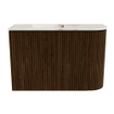 Mondiaz JOYA-DLUX 61.6cm toiletmeubel - ronding rechts kleur Walnut - Wastafel FAYE positie Links 1 kraangat kleur Frappe. SW1422290