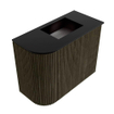 Mondiaz JOYA 51.6cm meuble de toilette - arrondi gauche couleur Shadow - Lavabo FAYE position Droite Sans trou de robinet couleur Urban SW1421556