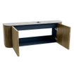 Mondiaz JOYA-DLUX 113.2cm meuble de salle de bains - arrondi gauche et droite couleur Dusk - Vasque FAYE position Milieu 1 trou de robinet couleur Glace. SW1423195