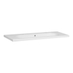 Saniclass Palermo Meuble lavabo - 120x47x3.5cm - trop-plein - 1 lavabo au centre - 2 trous de robinet - céramique - blanc SW24919