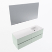 Mondiaz VICA ensemble de meuble de salle de bain - 130cm - meuble sous-vasque gris - 4 tiroirs - lavabo moon droite - 1 trou de robinet - couleur talc - miroir LED - version XL 60cm de haut SW1092092