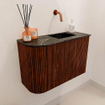 Mondiaz JOYA-DLUX 61.6cm toiletmeubel - ronding links kleur Ruby - Wastafel FAYE positie Rechts Zonder kraangat kleur Lava. SW1423656