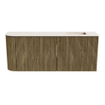 Mondiaz JOYA-DLUX Meuble de salle de bains - 101,6cm - arrondi gauche couleur Dusk - Vasque FAYE position Droite Sans trou de robinet couleur Meli SW1425863
