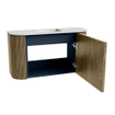 Mondiaz JOYA-DLUX Meuble de salle de bains 73.2cm - arrondi gauche et droit couleur Dusk - Vasque FAYE position Milieu Sans trou de robinet couleur Opalo. SW1423367