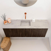 Mondiaz JOYA-DLUX 100cm meuble de toilette - couleur Walnut - Vasque FAYE position Milieu Sans trou de robinet couleur Glace. SW1422369