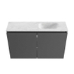 MONDIAZ TURE-DLUX Meuble WC 80 cm Dark Grey. EDEN lavabo Opalo position droite. Sans trou de robinet. SW1104279