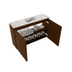 MONDIAZ TURE-DLUX Meuble toilette - 80cm - Rust - EDEN - vasque Glace - position centrale - sans trou de robinet SW1103491