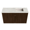 Mondiaz JOYA-DLUX Meuble sous lavabo 70cm - couleur Walnut - Lavabo FAYE position Droite Sans trou de robinet couleur Ostra. SW1422579