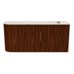 Mondiaz JOYA-DLUX 91.6cm meuble de toilette - arrondi gauche couleur Ruby - Vasque FAYE position Droite 1 trou de robinet couleur Nata. SW1425476
