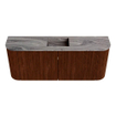 Mondiaz JOYA-DLUX 103.2cm toiletmeubel - ronding links en rechts kleur Ruby - Wastafel FAYE positie Midden 1 kraangat kleur Sombra. SW1425713