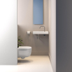 Clou Mini Wash Me lave-mains 56x24cm droite en pierre minérale Blanc SW9379