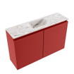 MONDIAZ TURE-DLUX Meuble toilette - 80cm - Fire - EDEN - vasque Glace - position centrale - 1 trou de robinet SW1103273