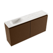 MONDIAZ TURE-DLUX Meuble toilette - 100cm - Rust - EDEN - vasque Ostra - position gauche - 1 trou de robinet SW1105052