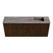 Mondiaz JOYA-DLUX 100cm meuble de salle de bains - couleur Walnut - Vasque FAYE position Droite Sans trou de robinet couleur Oza. SW1426247