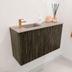 Mondiaz JOYA-DLUX 70cm toiletmeubel - kleur Shadow - Wastafel FAYE positie Links 1 kraangat kleur Saba. SW1425118