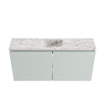 MONDIAZ TURE-DLUX Meuble toilette - 100cm - Greey - EDEN - vasque Glace - position centrale - sans trou de robinet SW1103298