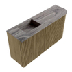 Mondiaz JOYA-DLUX Meuble de toilette 81,6cm - arrondi droit couleur Dusk - Vasque FAYE position Gauche 1 trou de robinet couleur Sombra. SW1426160