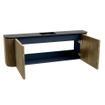Mondiaz JOYA Meuble de salle de bains 123,2cm - arrondis gauche et droite couleur Dusk - Vasque FAYE position Milieu 1 trou de robinet couleur Urban SW1421716