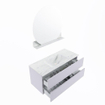 MONDIAZ VICA-DLUX Ensemble meuble de salle de bains - 110cm - sous-meuble Cale - 2 tiroirs - lavabo encastré Cloud central - 1 trou de robinet - version haute 60cm - Opalo SW1088770