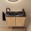 MONDIAZ TURE-DLUX 60cm toiletmeubel Washed Oak. EDEN wastafel Lava positie links. Met 1 kraangat. SW1104111