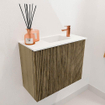 Mondiaz JOYA 50cm meuble de salle de bains - couleur Dusk - Vasque FAYE position Droite 1 trou de robinet couleur Talc. SW1421553