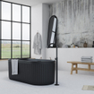 Ideavit Archtec Baignoire îlot 170x75x60cm - Rock Texture - avec trop-plein - bonde clic clac - pieds réglables - noir SW1220453