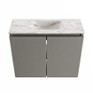 MONDIAZ TURE-DLUX Meuble toilette - 60cm - Smoke - EDEN - vasque Glace - position centrale - 1 trou de robinet SW1103534