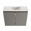 MONDIAZ TURE-DLUX Meuble WC 60 cm Smoke. EDEN lavabo Glace position milieu. Avec 1 trou de robinet. SW1103534