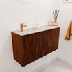 Mondiaz JOYA-DLUX 81.6cm toiletmeubel - ronding rechts kleur Ruby - Wastafel FAYE positie Links 1 kraangat kleur Ostra. SW1423801