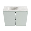 MONDIAZ TURE-DLUX Meuble toilette - 60cm - Greey - EDEN - vasque Ostra - position gauche - sans trou de robinet SW1104884