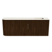 Mondiaz JOYA-DLUX 111.6cm toiletmeubel - ronding links kleur Walnut - Wastafel FAYE positie Rechts Zonder kraangat kleur Meli. SW1424467