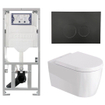 Duravit Me by starck Toiletset - inbouwreservoir met UP320 spoelmachine - softclose zitting - zwart mat bedieningsplaat - ronde knoppen - zwart mat SW1574302