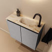 MONDIAZ TURE-DLUX Meuble toilette - 60cm - Plata - EDEN - vasque Frappe - position droite - 1 trou de robinet SW1103027
