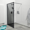 FugaFlow Efficiente Vetro inloopdouche badkamer - 140x200cm - veiligheidsglas - rook glas - mat zwarte lijst rondom - anti kalk SW1123610