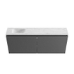 MONDIAZ TURE-DLUX meuble de toilettes 120 cm Dark Grey. EDEN lavabo Opalo position gauche. Sans trou de robinet. SW1104275