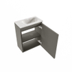 MONDIAZ TURE-DLUX Meuble WC 40 cm Smoke. Lavabo EDEN Ostra position droite. Avec 1 trou de robinet. SW1105108