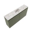 MONDIAZ TURE-DLUX 100cm toiletmeubel Army. EDEN wastafel Glace positie midden. Zonder kraangat. SW1103156