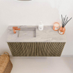Mondiaz JOYA-DLUX 70cm toiletmeubel - kleur Dusk - Wastafel FAYE positie Links 1 kraangat kleur Glace. SW1423171